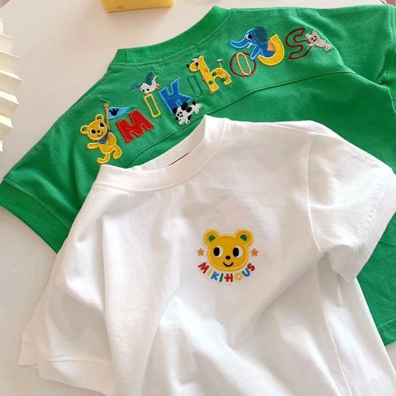 Áo Thun Cotton Tay Ngắn Thêu Họa Tiết Hoạt Hình Thời Trang Mùa Hè Cho Bé