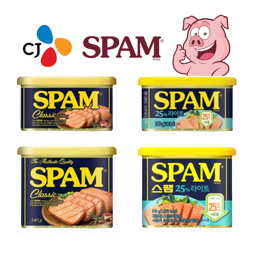 Thịt hộp Spam Classic &amp; Mild CJ Hàn Quốc 200g, 340g