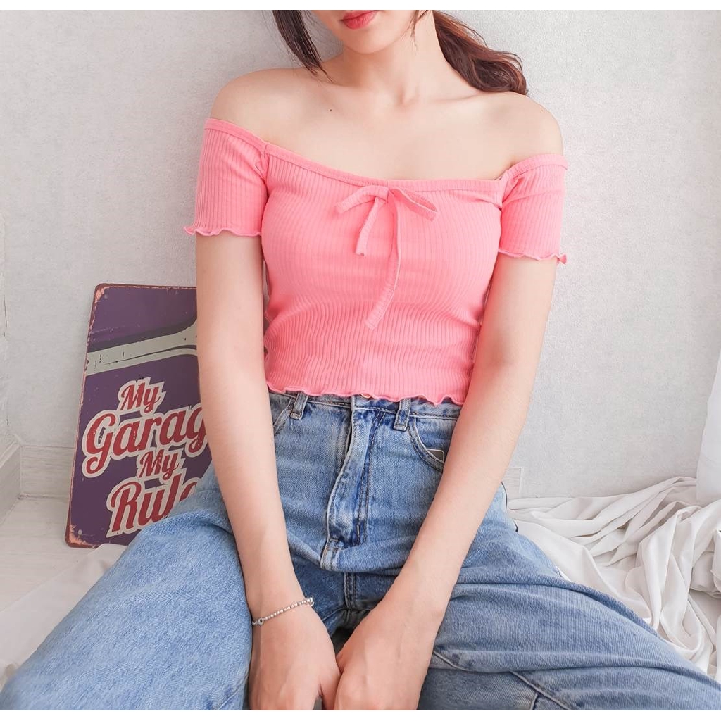 Áo Thun Croptop Nữ 7Map Nơ 0491
