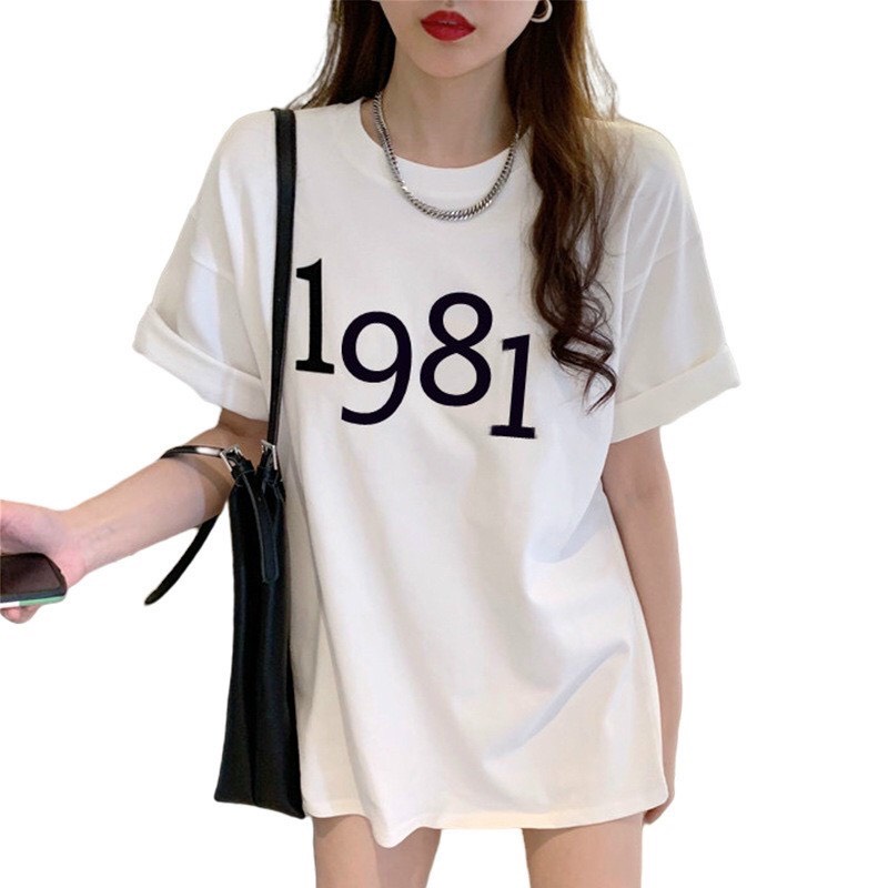 ÁO THUN NAM NỮ FORM RỘNG IN SỐ 1981 CỰC HOT