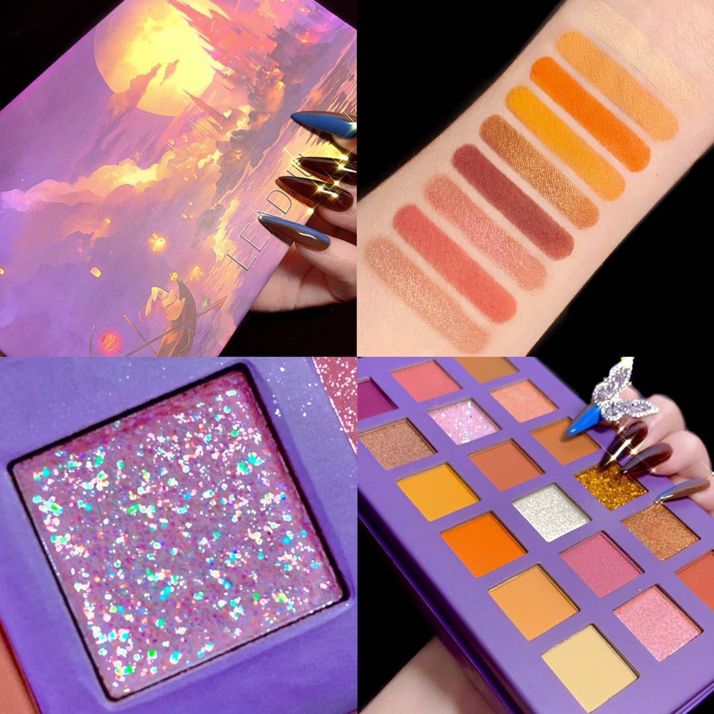 [Hàng mới về] Bảng phấn mắt 18 màu lì và nhũ trang điểm lấp lánh