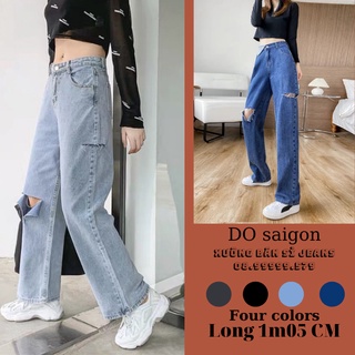 Bigsize quần jeans bigsize, ống suông, rộng, lai cuốn basic, lưng cao, quần unisex