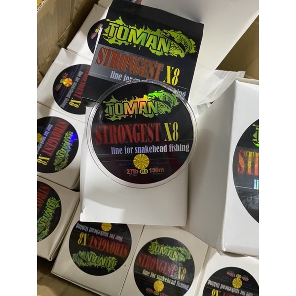 Dây dù PE Toman strongest X8 150m Thái Lan chuyên câu lure, dù câu x8 cao cấp