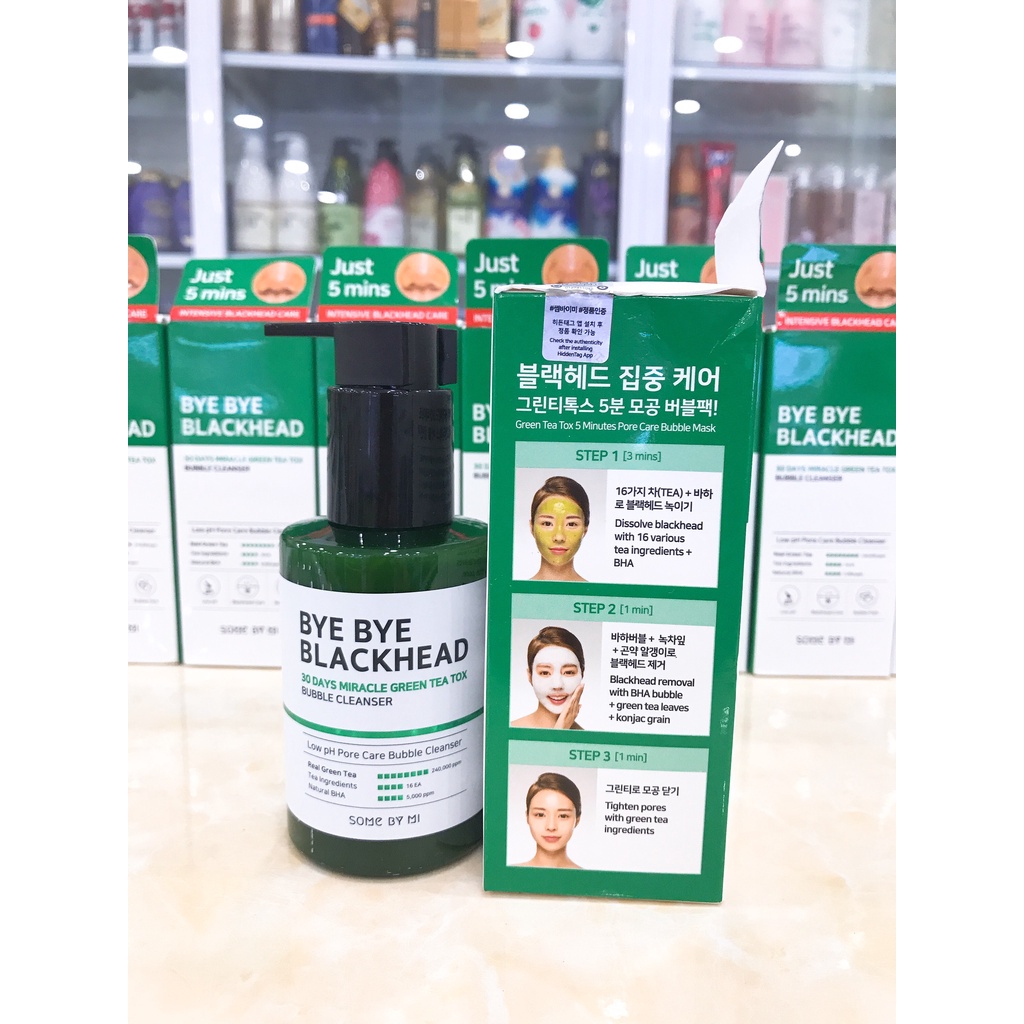 Sữa Rửa Mặt Sủi Bọt Some By Mi Giảm Mụn Đầu Đen Byebye Blackhead 30Days Hàn Quốc 120ml