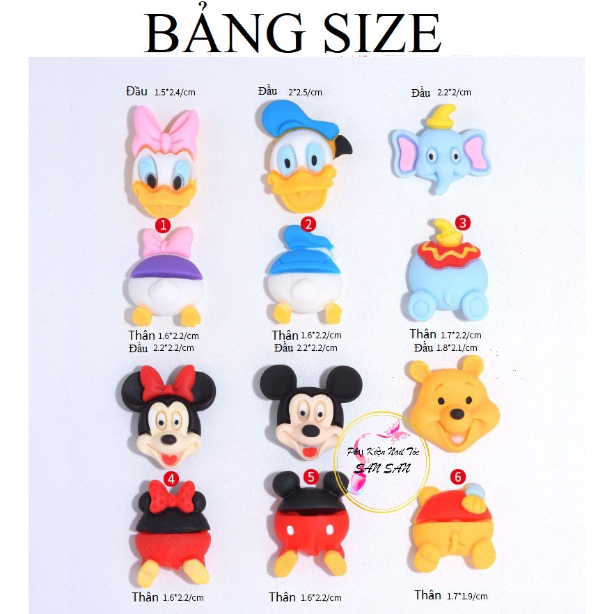 Disney 3D Trang Trí Móng (Set Đầu và Thân)