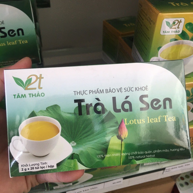 Trà lá sen Tâm Thảo hộp 20 túi lọc-Dễ ngủ, giảm cân