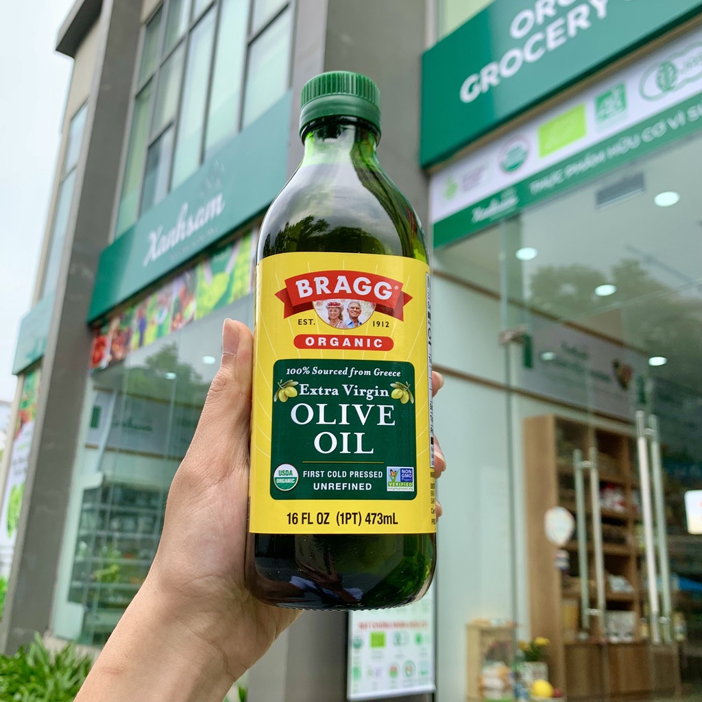 Dầu Ô Liu Hữu Cơ Ép Lạnh Hữu Cơ Bragg Olive Organic 473ml 946ml - XanhSam
