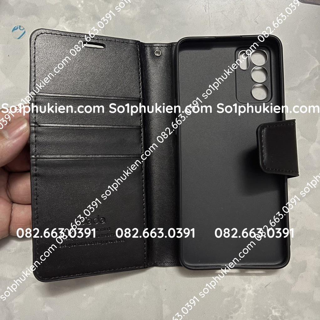 Bao da Oppo Reno 6z 5G có ngăn đựng thẻ, nắp gập xem phim tiện lợi