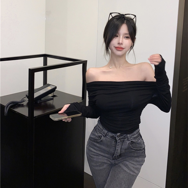 Áo Thun Nữ Tay Dài Hở Vai Thời Trang Quyến Rũ