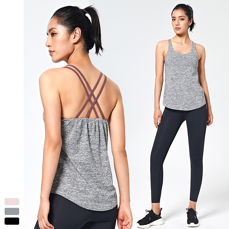 BBB Chest Pad Sleeveless Halter Top Women's Summer Fitness Running Yoga Suit