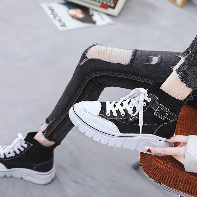 Giày Bốt Nữ BN48,Giày boot Martin Hàng Đẹp Thiết Kế Mới Lạ Tăng Chiều Cao Thời Trang,Phong Cách Châu Âu và Mỹ