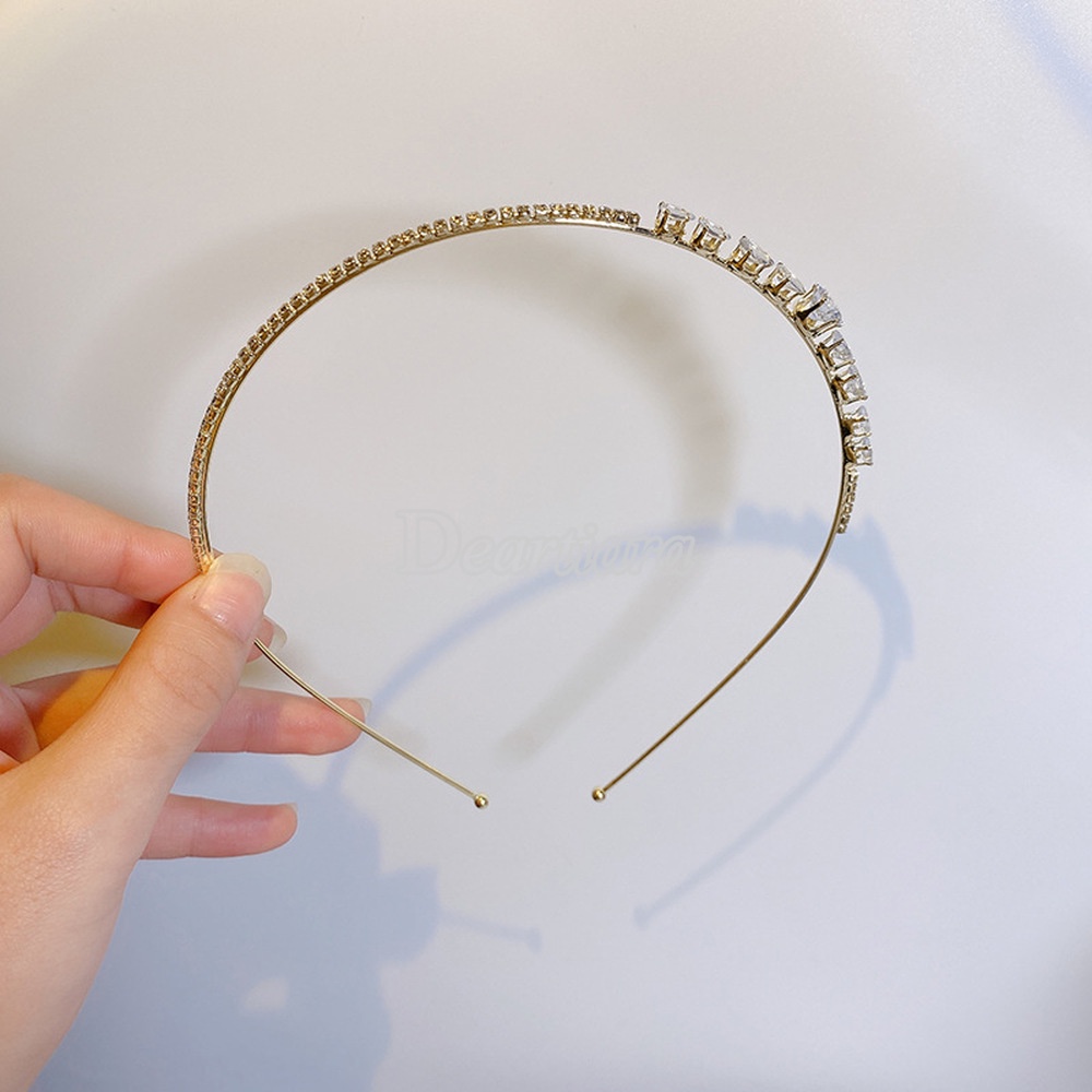 Băng Đô Cài Tóc Đính Đá Thiết Kế Đơn Giản Sang Trọng Cho Nữ