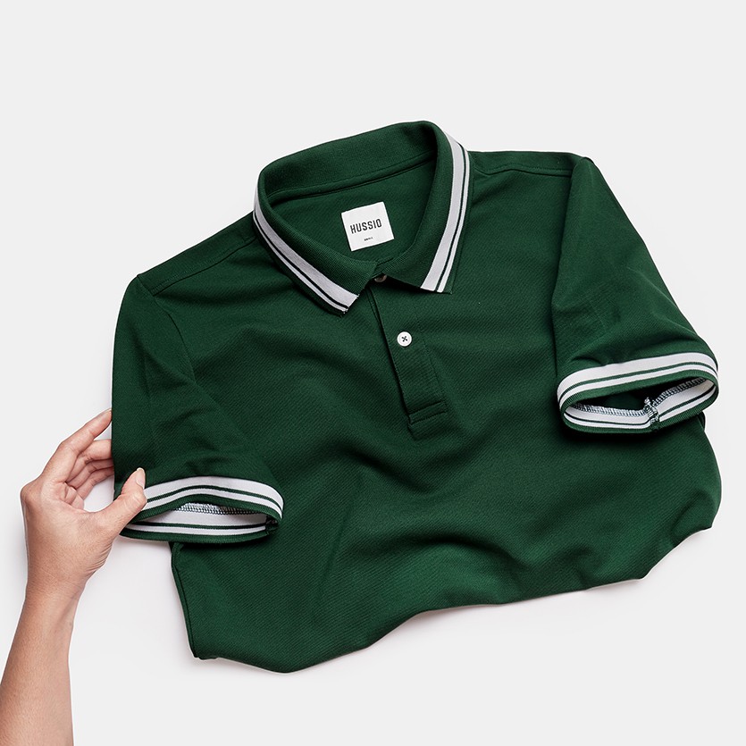 Áo polo nam HUSSIO phối viền trẻ trung | BigBuy360 - bigbuy360.vn