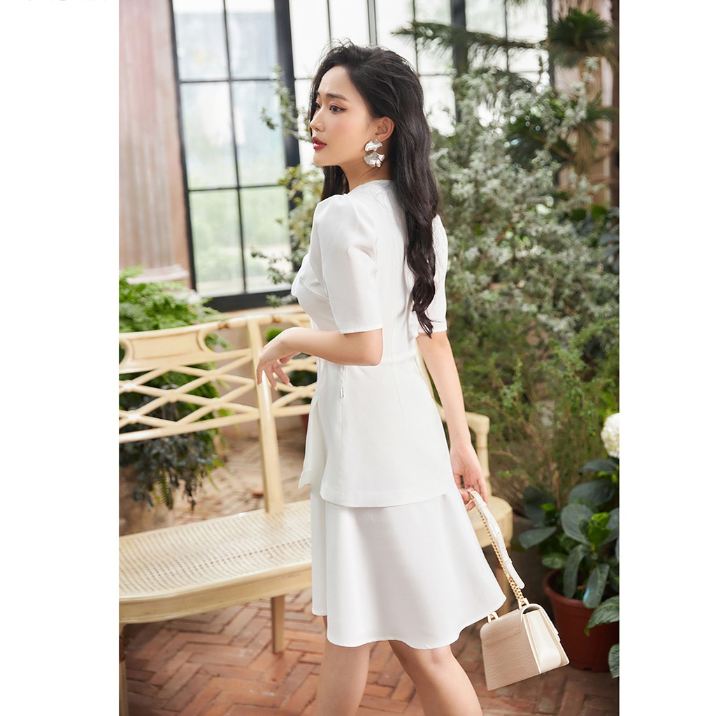 Đầm váy nữ công sở 92WEAR 2 MÀU, đủ size, nơ buộc cổ DEA1205 | BigBuy360 - bigbuy360.vn