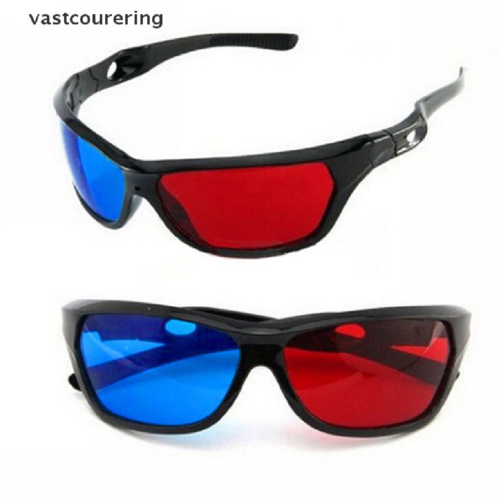 Mắt Kính 3D Gọng Đen Đỏ Cho Xem Phim Anaglyph TV DVD