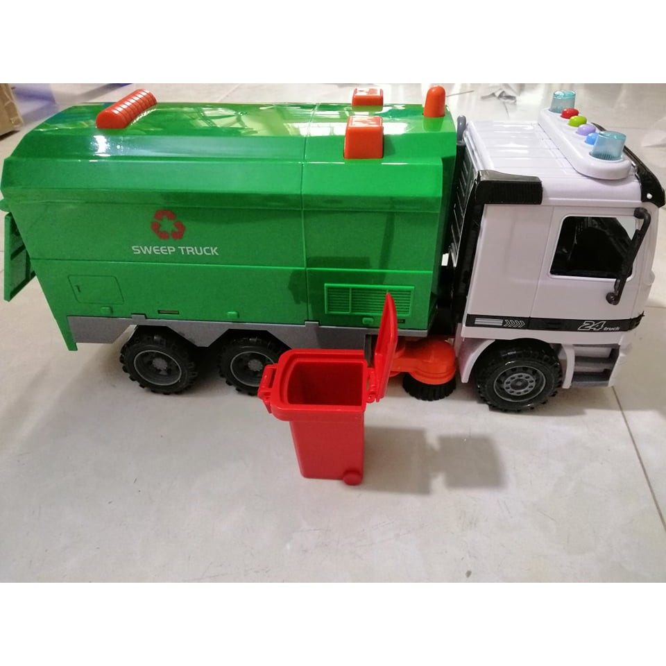 Đồ chơi xe dọn vệ sin đường phố KAVY có đèn, âm thanh kèm thùng rác, phát triển trí tuệ cho bé