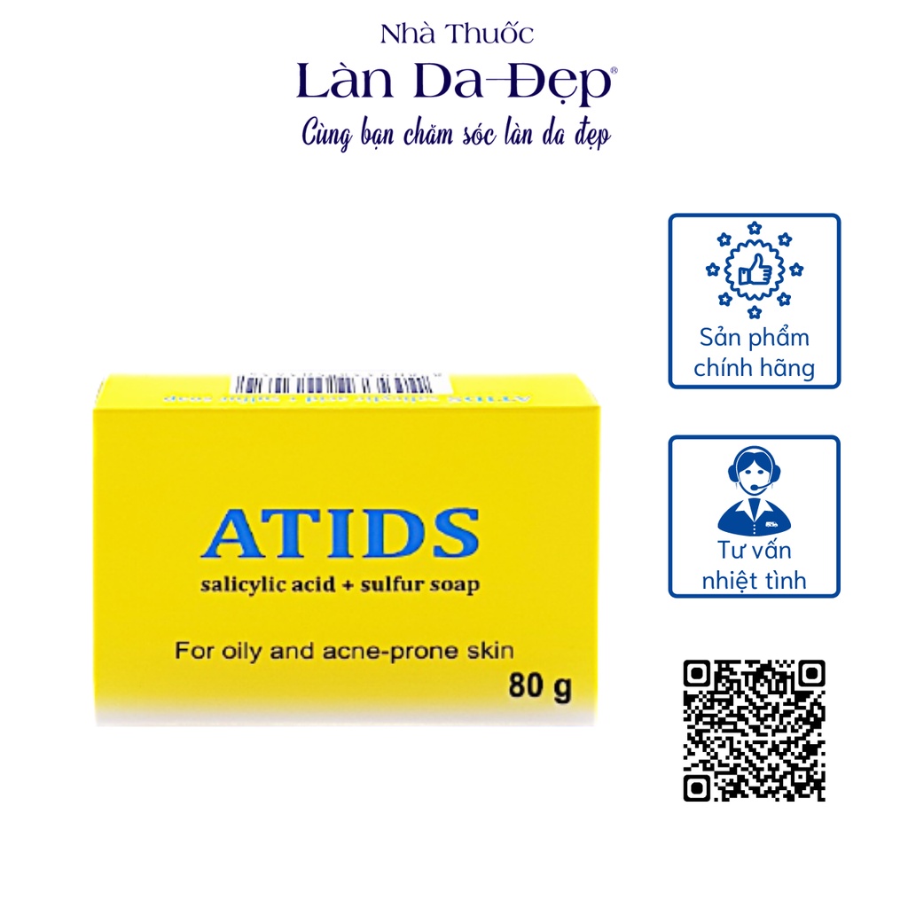 Xà phòng Atids Soap kháng khuẩn kiềm dầu ngừa mụn body cho da dầu mụn 80gr