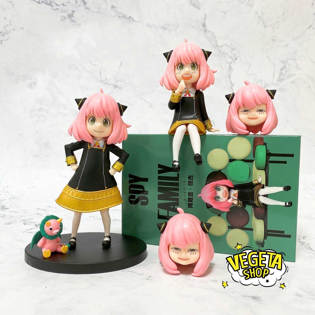 Mô hình Spy X Family Gia đình điệp viên - Mô hình Anya có 2 đầu để thay thế - Anya Forger Kimera - Cao 13,5~16,5cm