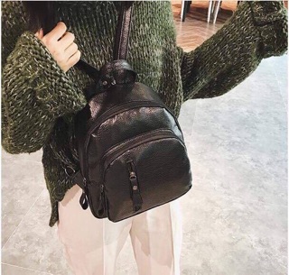 Balo da mini khoá dọc