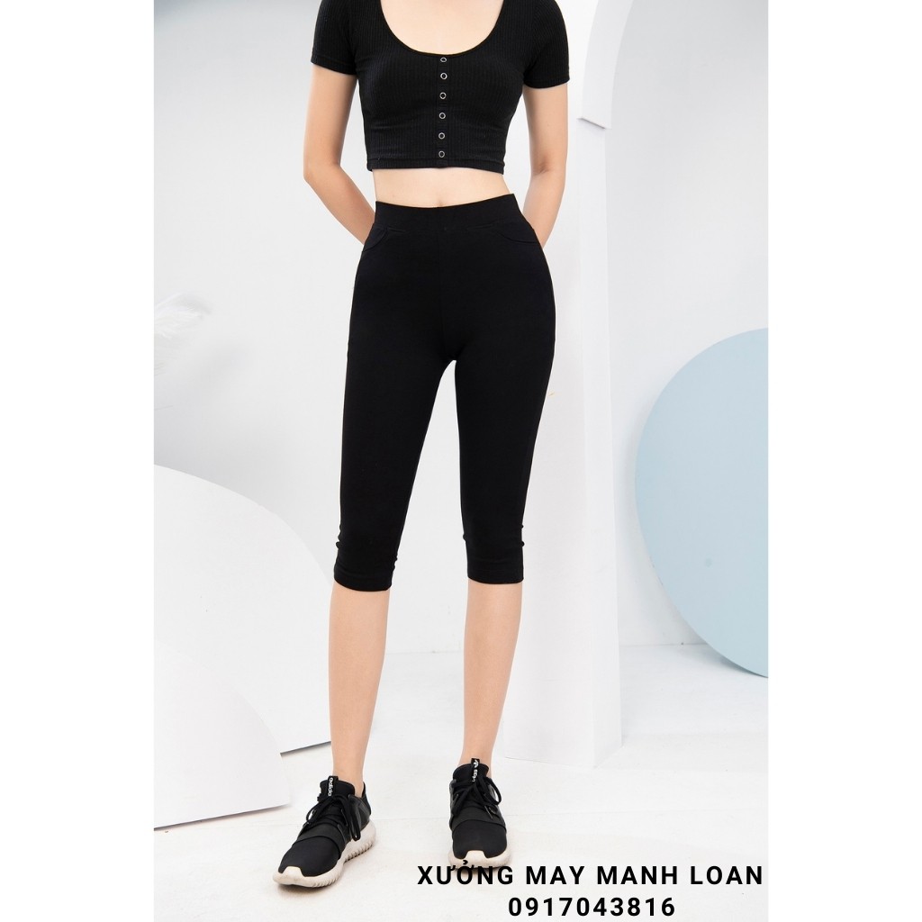 Quần Legging Ngố Lửng Qua Gối Cạp Cao Nữ BigSize 40kg - 80kg