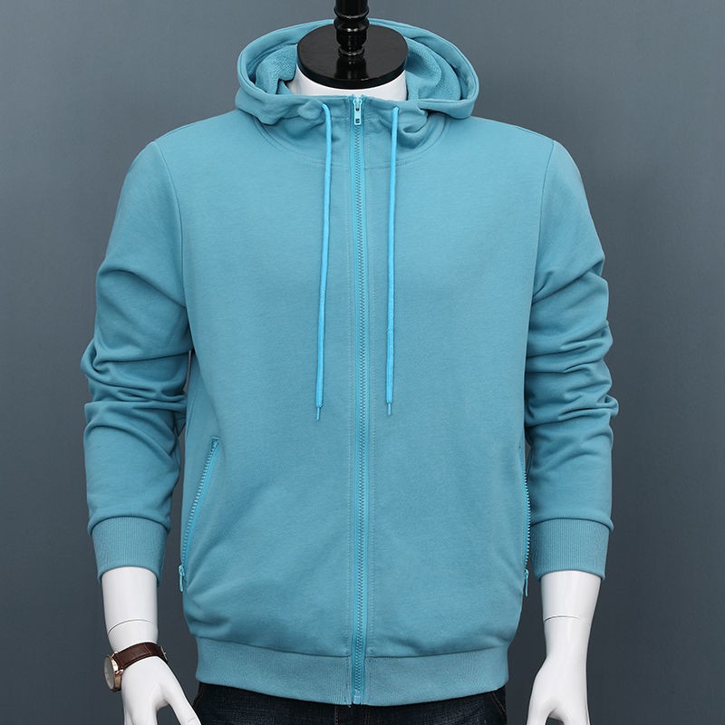 Áo Hoodie Cotton Cổ Lọ Phối Khóa Kéo Cá Tính Theo Phong Cách Thu Đông Dành Cho Nam