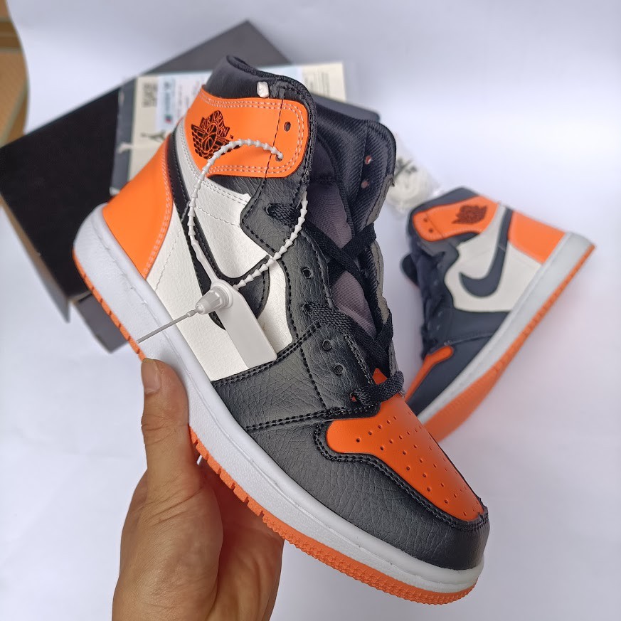 ⚡️𝕋ổ𝕟𝕘 𝕂𝕙𝕠⚡️ Giày thể thao sneaker Jordan 1 đen cam cao cổ nam nữ full box