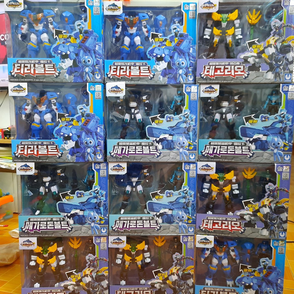 Đồ chơi miniforce biệt đội siêu nhân nhí mô hình Robot Siêu khủng long và siêu nhân