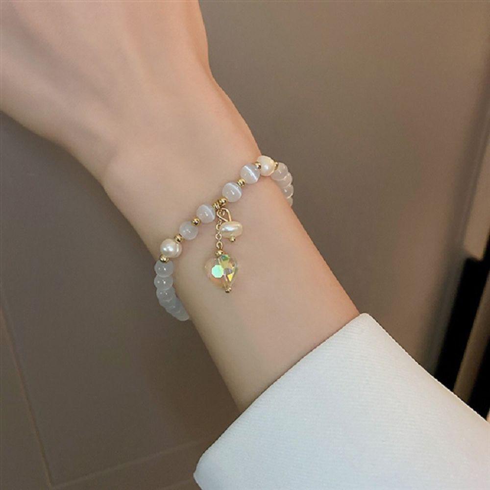 Vòng Tay Hình Trái Tim Dễ Thương Ngọt Ngào|Vòng Tay Chuỗi Hạt Phong Cách Baroque Thời Trang