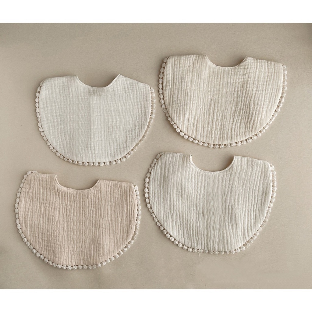 Yếm ăn dặm cho bé BABY112.VN giá rẻ chất liệu muslin cao cấp dày dặn, mềm mại và không bì xù khi giặt