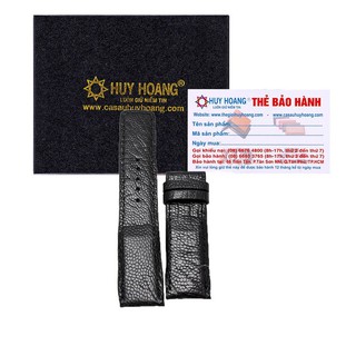 Dây Đồng Hồ Da Đà Điểu Huy Hoàng HF8401 - Đen (Size 16)