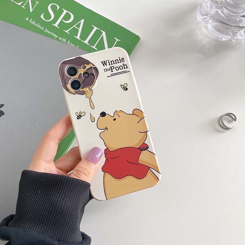 Ốp lưng iphone cạnh vuông giả 14 gấu 6 5s/6/6plus/6s/6splus/7/7plus/8/8plus/x/xr/xs/11/12/pro/promax/13/14Promax