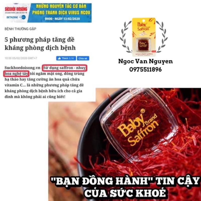 COMBO 3 GRAM NHỤY HOA NGHỆ TÂY BABY SAFFRON TỐT NHẤT ẤN ĐỘ [DATE 10.2023] | BigBuy360 - bigbuy360.vn