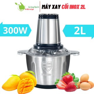 Máy Xay Thịt Cối Inox 4 Lưỡi Đa Năng, Máy Xay Cầm Tay Đa Năng 2 Lít Công Suất Lớn 250W
