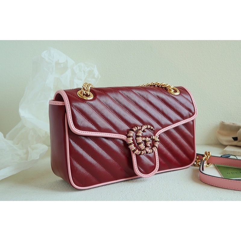 Túi xách nữ Gucci Marmont GC size 26 da thật cao cấp khoá vàng hàng vip 1-1