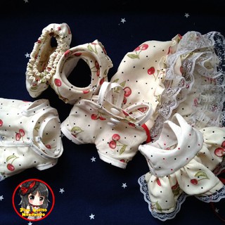 Outfit doll 15 cm, 20cm - bộ sưu tập họa tiết cherry
