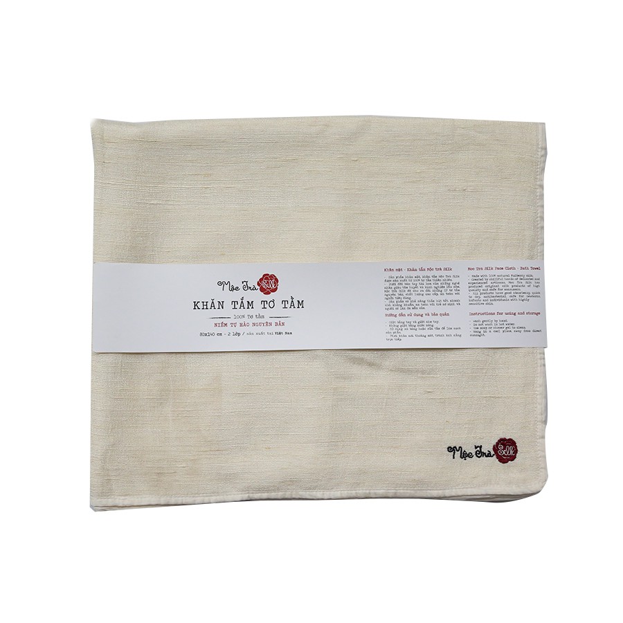 Mộc Trà Silk| Khăn Tắm Tơ Tằm Lớn 2 Lớp 80x140cm