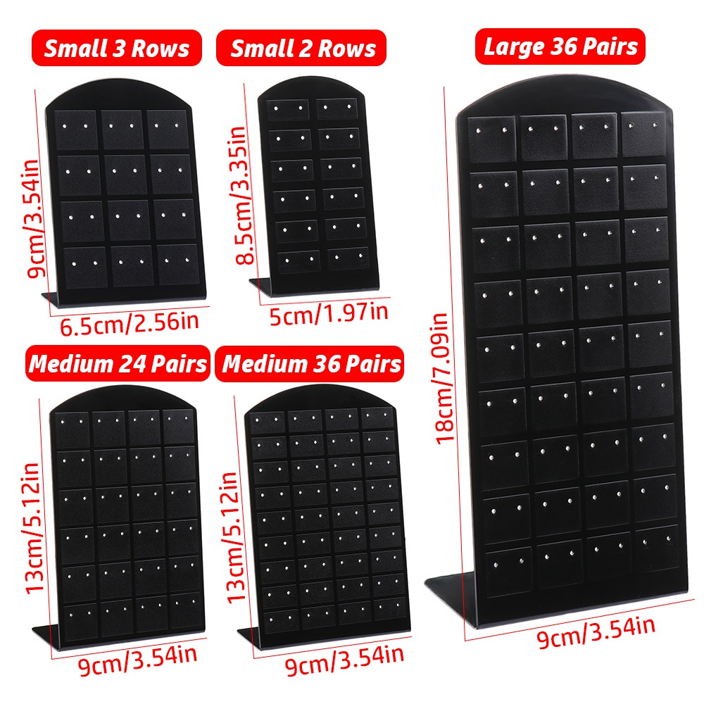 Giá Đỡ Trưng Bày Khuyên Tai/Dây Chuyền Bằng Kim Loại 3 Kích Thước Màu Trắng/Đen