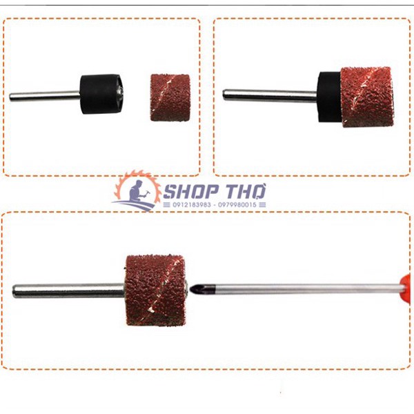 Bộ nhám tròn mini 100 chi tiết chuôi tròn 3mm