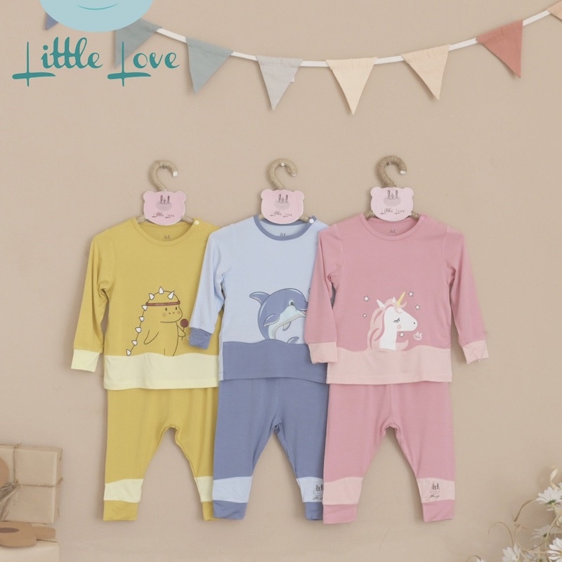 LIL Bộ quần áo dài tay Little Love cho bé trai bé gái