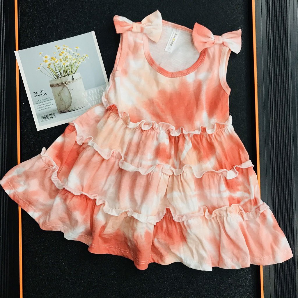 [Siêu Xinh - Hàng Mới Về] Váy Thun Bé Gái, Size 1-7, Hàng Made In Vn, Chất Cotton Xuất Dư Đẹp Viền Bèo Xinh Xắn