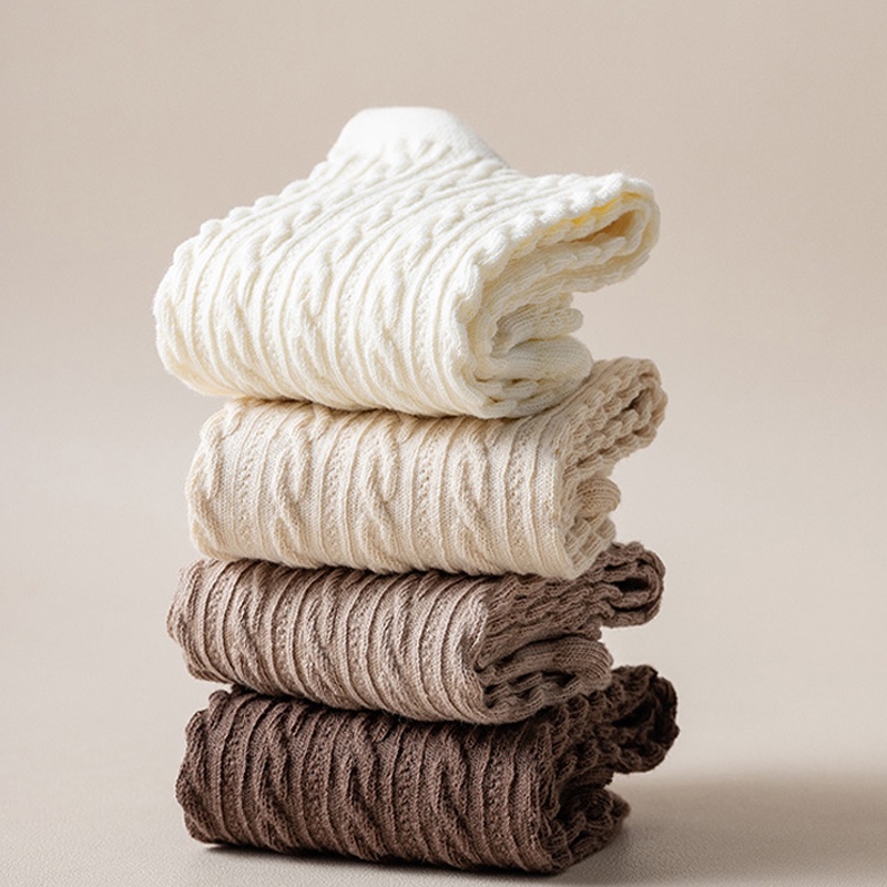 Vớ Cotton Cao Trung Màu Trơn Họa Tiết Lolita Dễ Thương Dành Cho Nữ