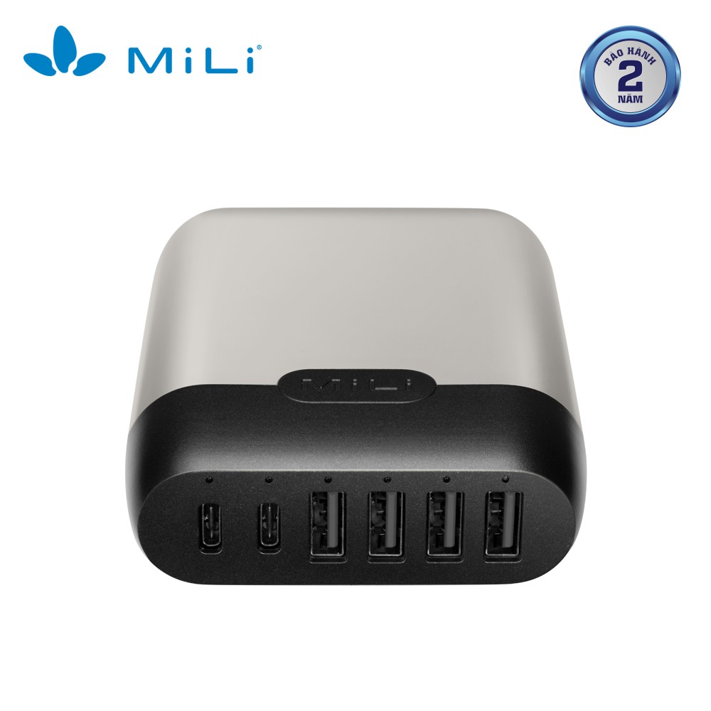 Sạc 6 cổng PD/60W Station III MiLi - HC-H60-C màu xám sáng