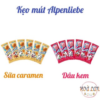 Bán lẻ 1 que kẹo mút Alpenliebe hương sữa caramen / Dâu kem