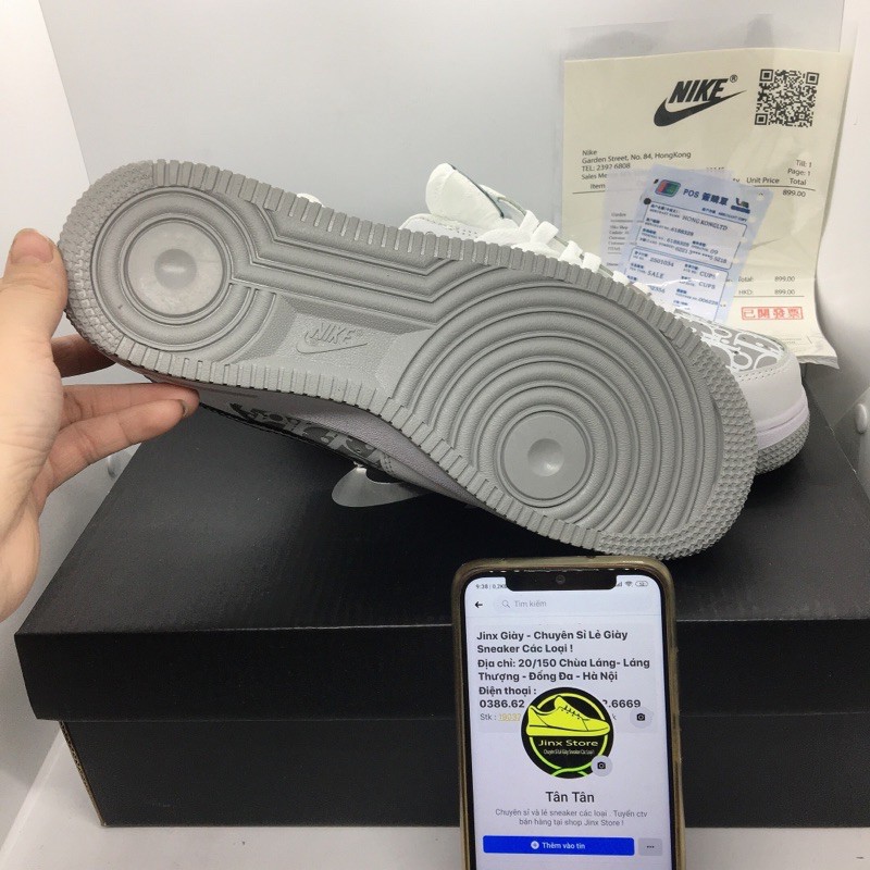 Giày thể thao sneaker AF1 trắng kết hop dior đế xám hàng 1:1 full size | BigBuy360 - bigbuy360.vn