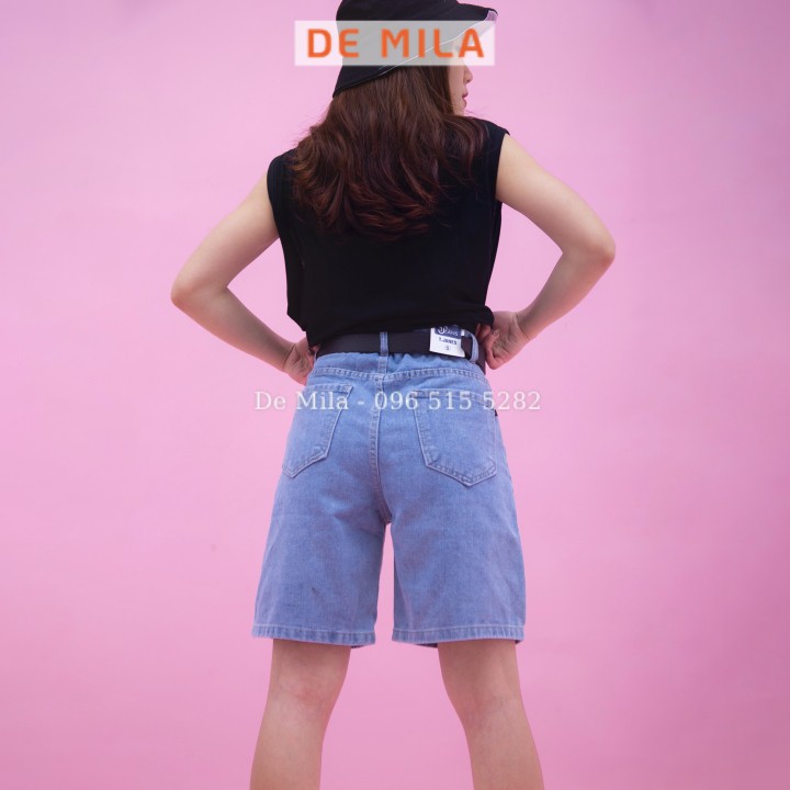 Quần jean ngố nữ De Mila cao cấp, quần short nữ cạp cao, Hàng Loại 1 chất dày đẹp Hàng Loại 1- QJN029 | BigBuy360 - bigbuy360.vn