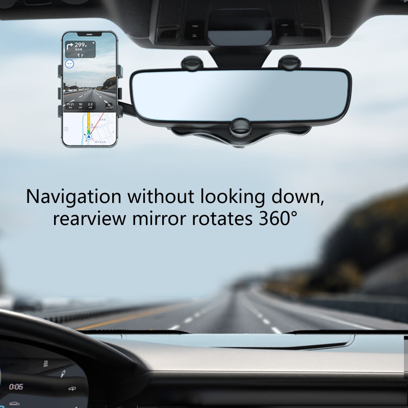 Giá Đỡ Điện Thoại Gắn Kính Chiếu Hậu Xe Hơi Không Cần Khoan Lỗ An Toàn
