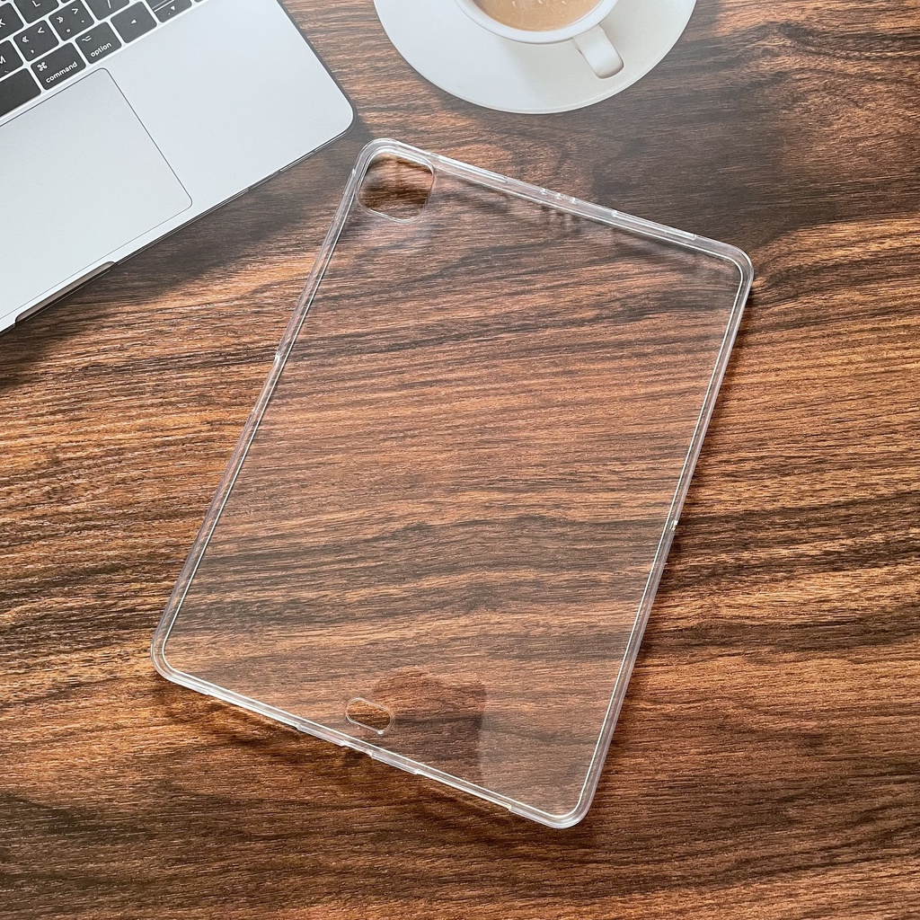 Ốp lưng silicon cho máy tính bảng Apple iPad M1 2021 11 inch viền trong suốt, mặt lưng trắng mờ không bám vân tay.