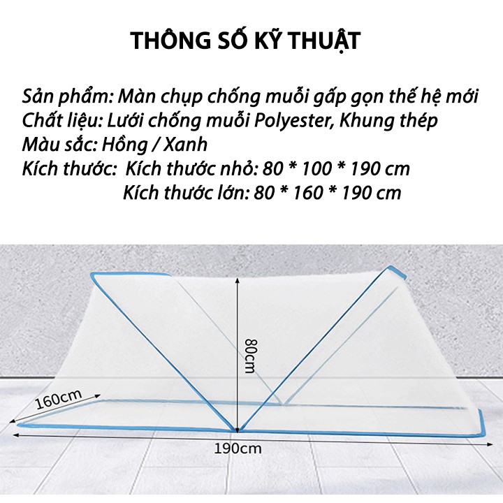 Màn Lưới Chống Muỗi Gấp Gọn Tiện Dụng Cho Người Lớn Và Trẻ Em, Màn Chụp Gấp Gọn Thông Minh