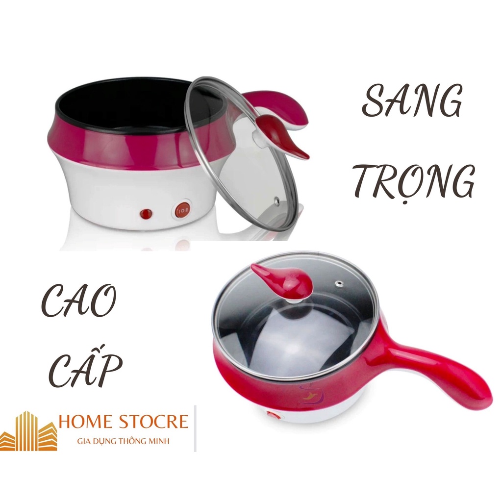 Nồi Nấu Cơm, nấu Mì 2 tầng Lẩu Sào Chiên Luộc Đa năng mini hấp chống dính cao cấp-BẢO HÀNH 12 THÁNG