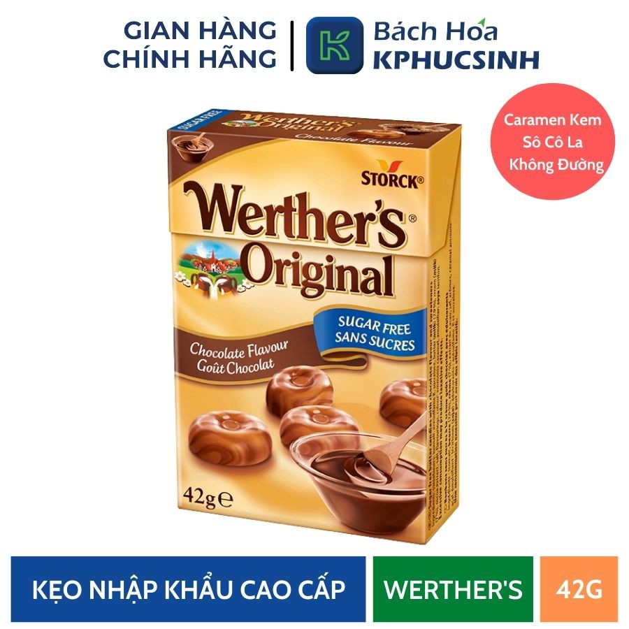 Kẹo caramen kem sôcôla không đường Werther's Original 42g KPHUCSINH - Hàng Chính Hãng